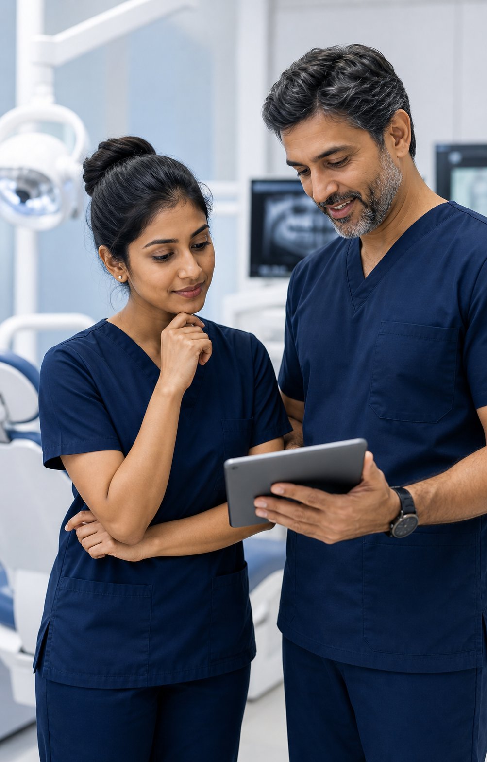 A mentor and a clinician reviewing a plan together.